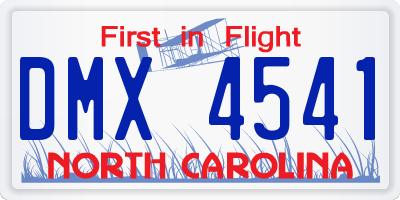 NC license plate DMX4541
