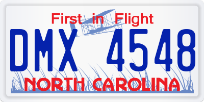 NC license plate DMX4548