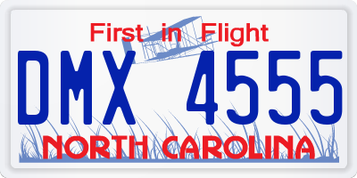 NC license plate DMX4555