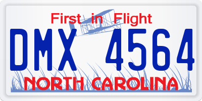 NC license plate DMX4564