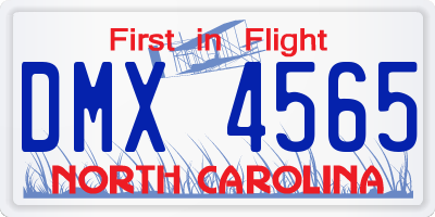 NC license plate DMX4565