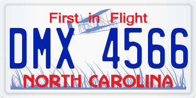NC license plate DMX4566