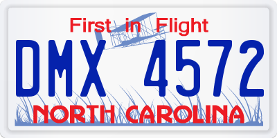 NC license plate DMX4572