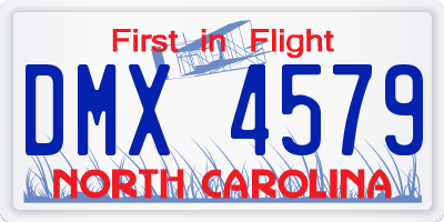 NC license plate DMX4579