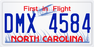 NC license plate DMX4584