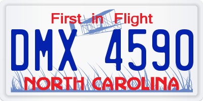 NC license plate DMX4590