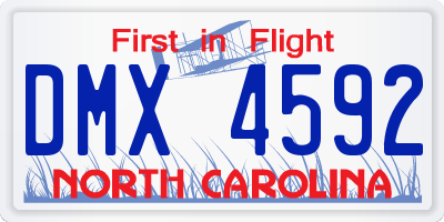NC license plate DMX4592