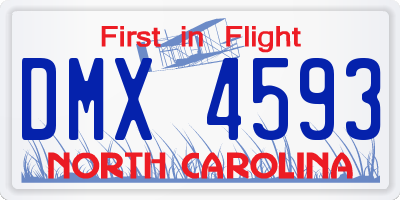 NC license plate DMX4593