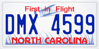 NC license plate DMX4599