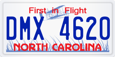 NC license plate DMX4620