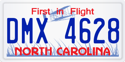 NC license plate DMX4628