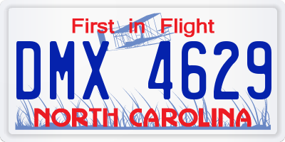 NC license plate DMX4629