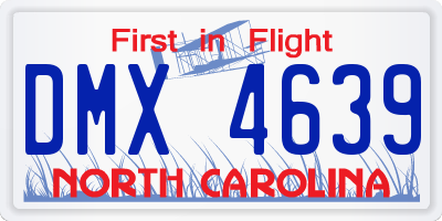 NC license plate DMX4639