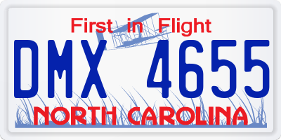 NC license plate DMX4655