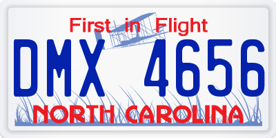 NC license plate DMX4656