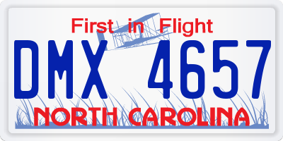 NC license plate DMX4657