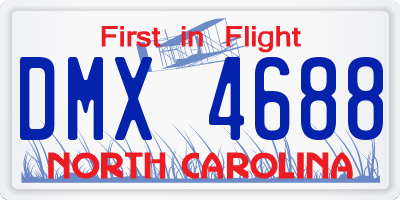 NC license plate DMX4688