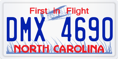 NC license plate DMX4690