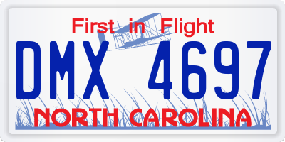 NC license plate DMX4697
