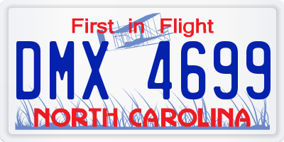 NC license plate DMX4699