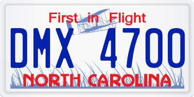 NC license plate DMX4700