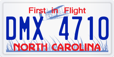 NC license plate DMX4710