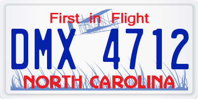 NC license plate DMX4712