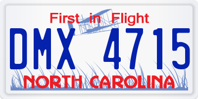 NC license plate DMX4715
