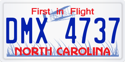 NC license plate DMX4737