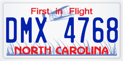 NC license plate DMX4768