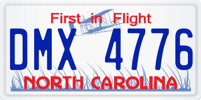 NC license plate DMX4776