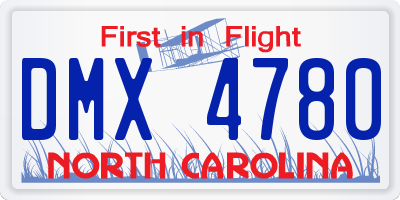 NC license plate DMX4780