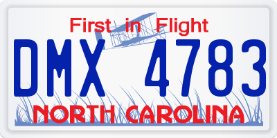 NC license plate DMX4783