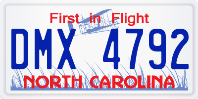 NC license plate DMX4792