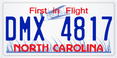 NC license plate DMX4817
