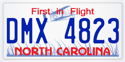NC license plate DMX4823