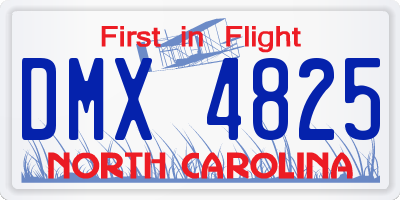 NC license plate DMX4825