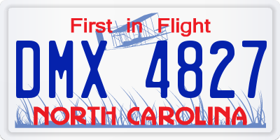NC license plate DMX4827