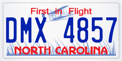 NC license plate DMX4857
