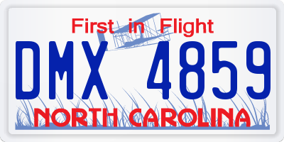 NC license plate DMX4859