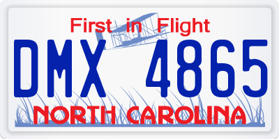 NC license plate DMX4865