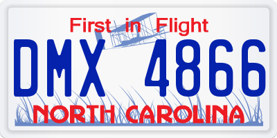 NC license plate DMX4866