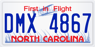 NC license plate DMX4867
