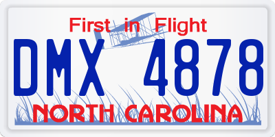 NC license plate DMX4878