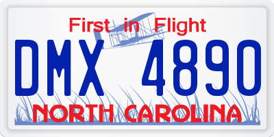 NC license plate DMX4890