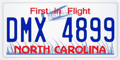 NC license plate DMX4899