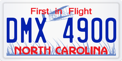 NC license plate DMX4900