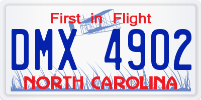 NC license plate DMX4902