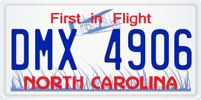 NC license plate DMX4906