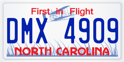 NC license plate DMX4909